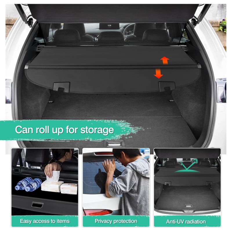 Powerty غطاء شحن باورتي لمازدا CX5 CX-5 2017-2024 2025 ملحقات غطاء صندوق قابل للسحب غطاء صندوق مقاوم للماء غطاء أمان للصندوق درع ظل بدون فجوة - Image 3